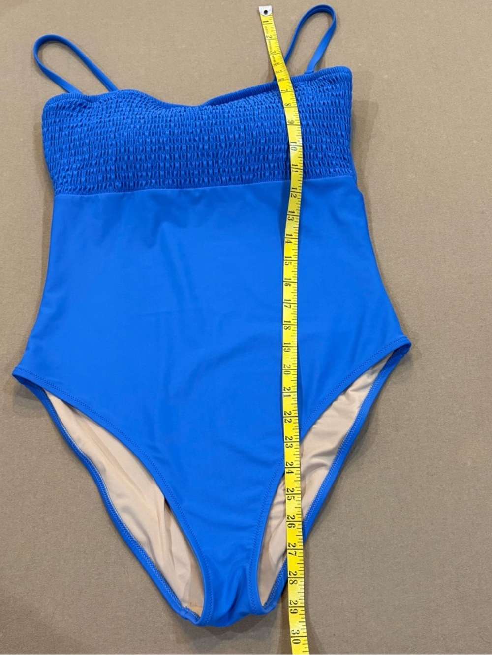 J. Crew Factory Smocked One Piece Swimsuit Blue Size Large - Picture 15 of 15
